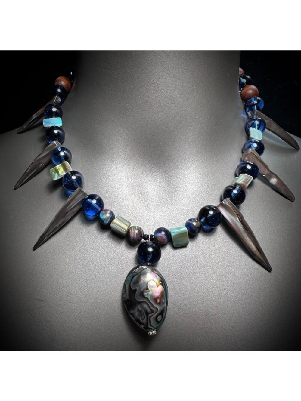 Abalone Abyss Witch Handmade Tropical Shell Pendant Necklace
